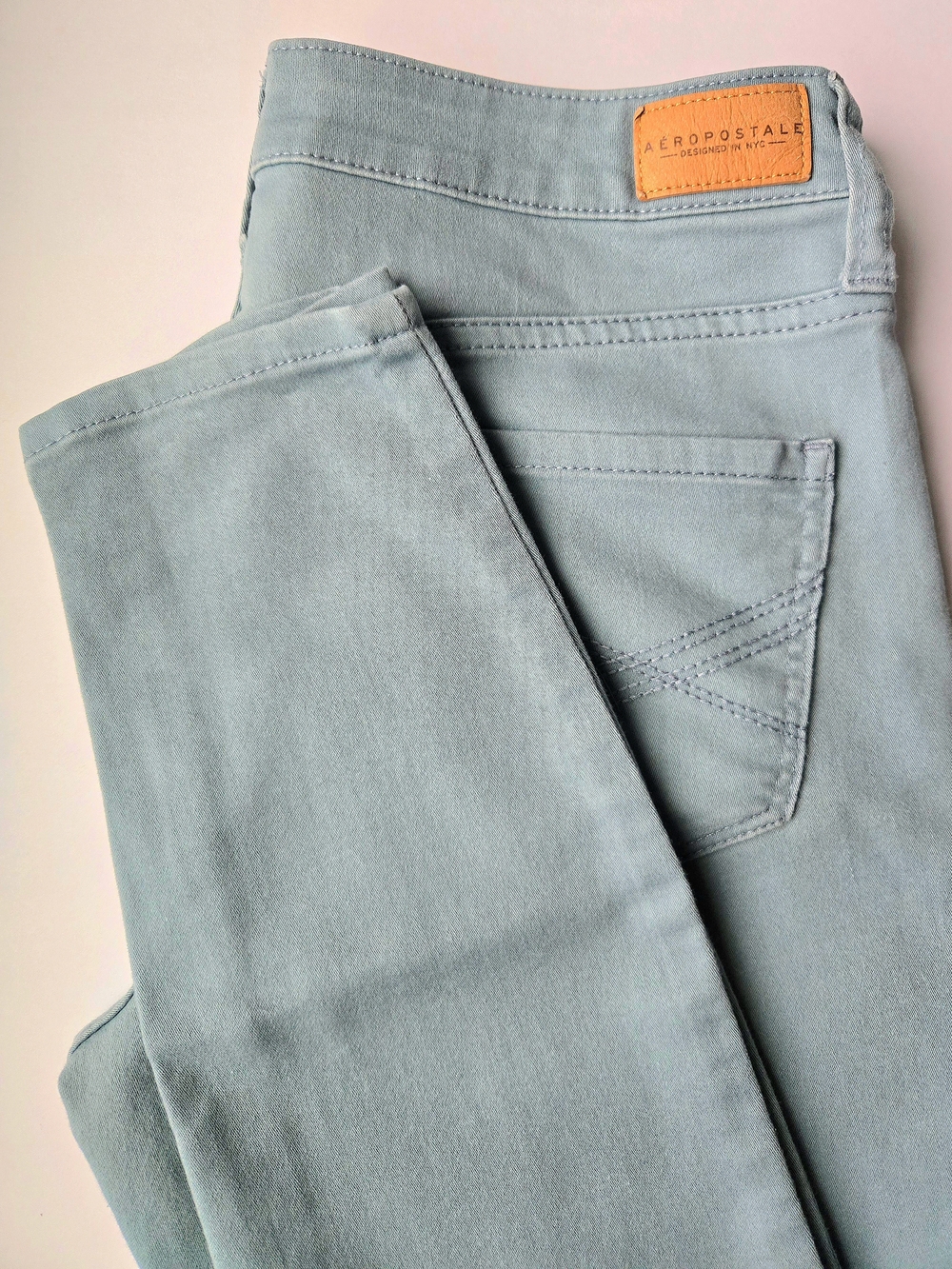 Aeropostale Colored Denim High Waisted Jegging Skinny Aero Dusty Blue Slate